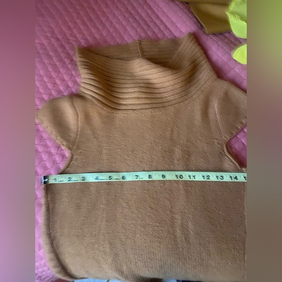 Anthropologie cowl neck sweater tunic in wool blend medium gold color - Picture 2 of 6